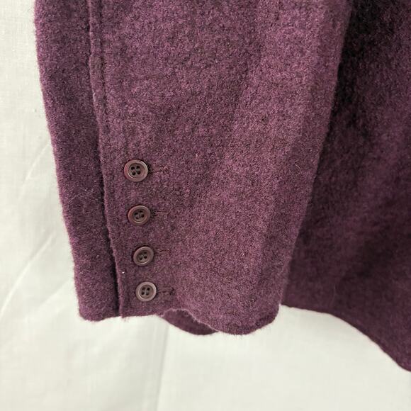 Eileen Fisher Purple Merino Wool Cardigan Sweater Large - Picture 6 of 7